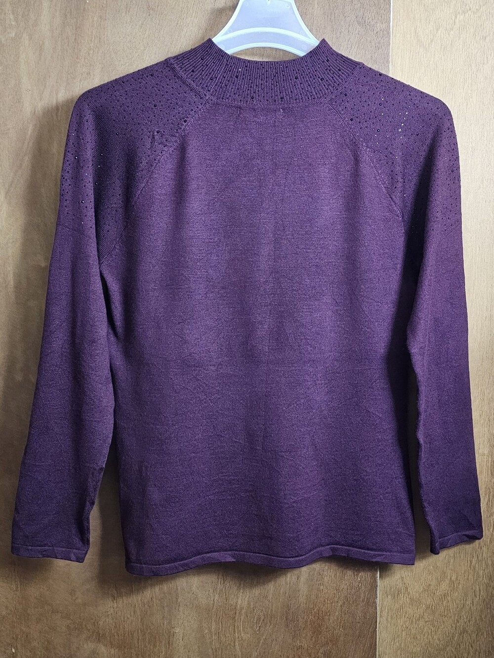 Cable & Gauge Mock Neck Keyhole cutout rhinestone long sleeve knit sweater New - Picture 8 of 11